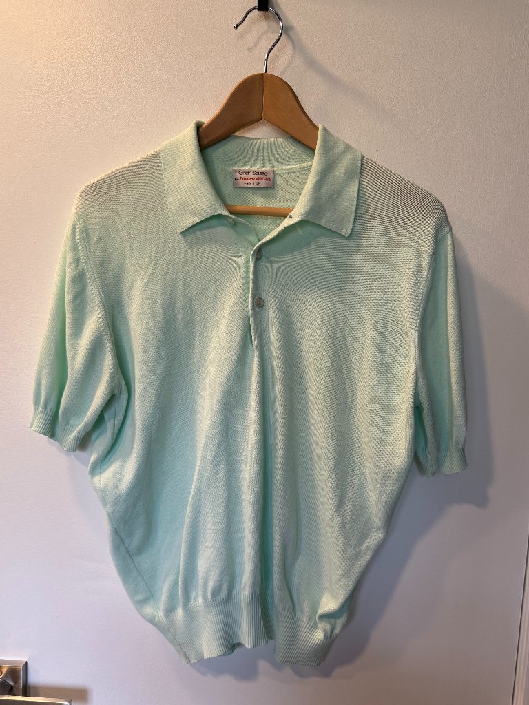 Vintage Gran Sasso For L'uomo Vogue Women's Med- Light Green Polo